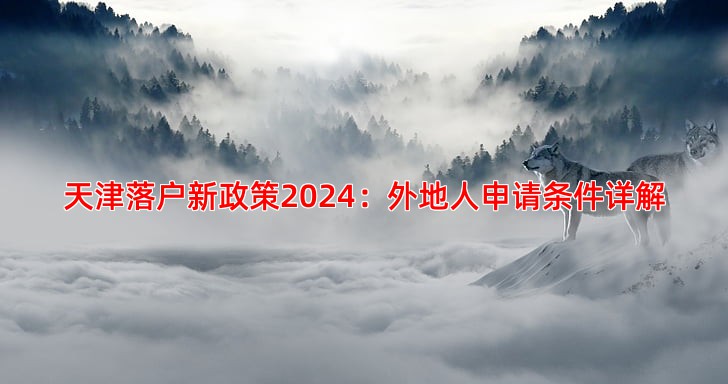 天津落户新政策2024：外地人申请条件详解