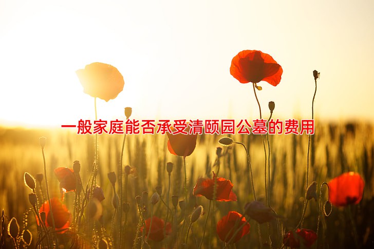 一般家庭能否承受清颐园公墓的费用