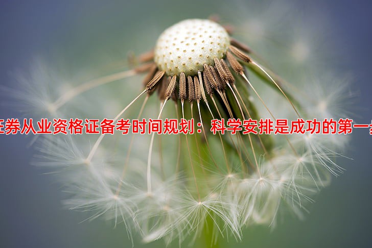 证券从业资格证备考时间规划：科学安排是成功的**步