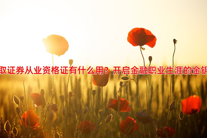 考取证券从业资格证有什么用？开启金融职业生涯的金钥匙