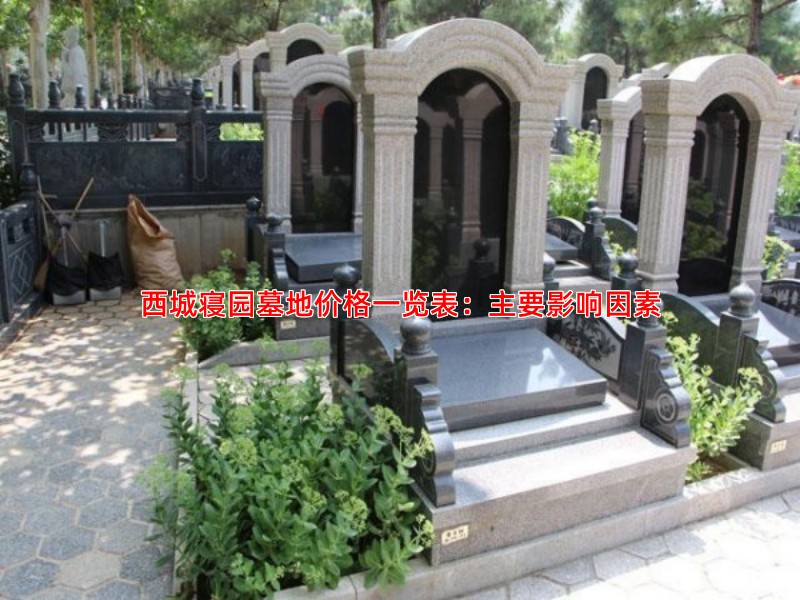 西城寝园墓地价格一览表：主要影响因素