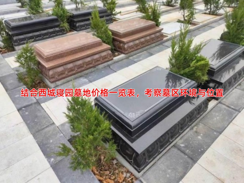 结合西城寝园墓地价格一览表，考察墓区环境与位置