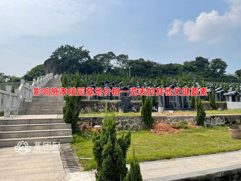 影响施孝陵园墓地价格一览表的其他关键要素
