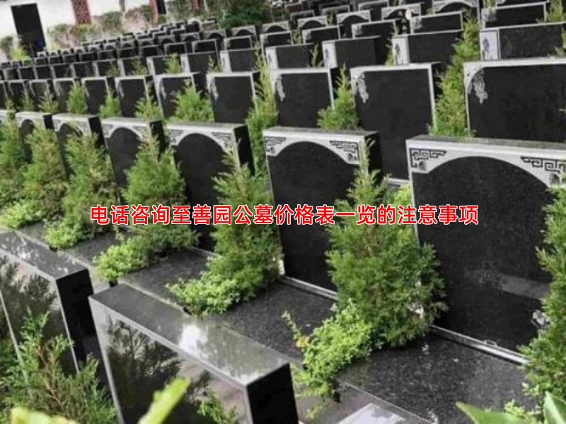 电话咨询至善园公墓价格表一览的注意事项
