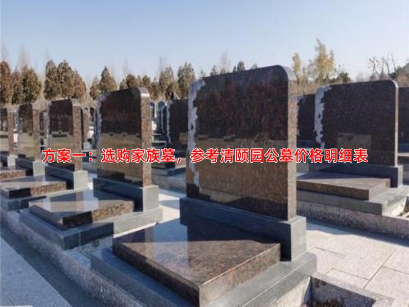 方案一：选购家族墓，参考清颐园公墓价格明细表