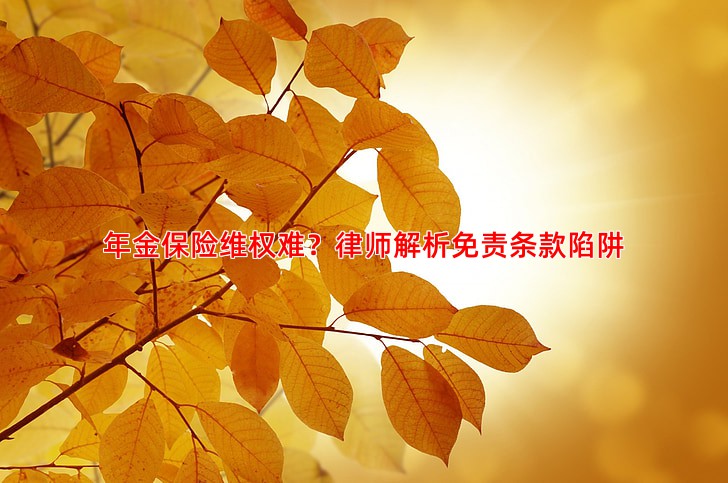 年金保险维权难？律师解析免责条款陷阱