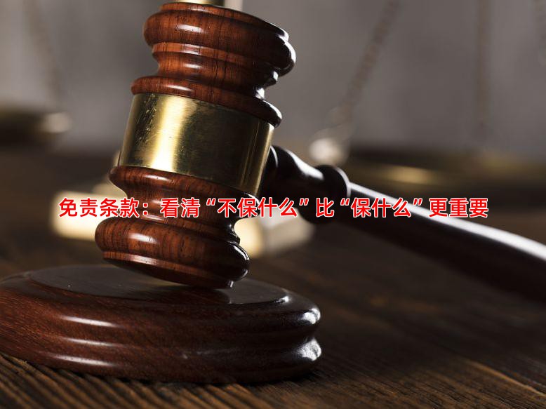 免责条款：看清“不保什么”比“保什么”更重要
