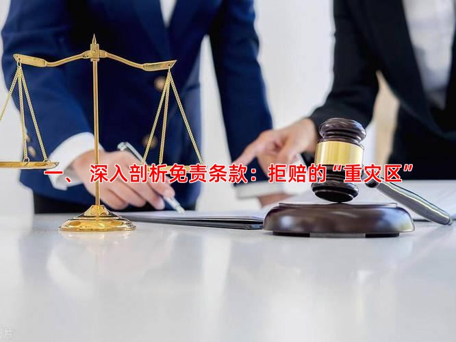 一、 深入剖析免责条款：拒赔的“重灾区”