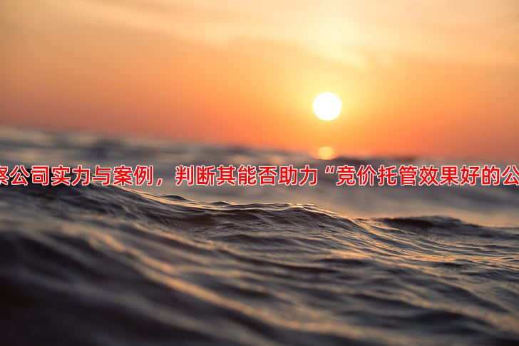 考察公司实力与案例，判断其能否助力“竞价托管效果好的公司”