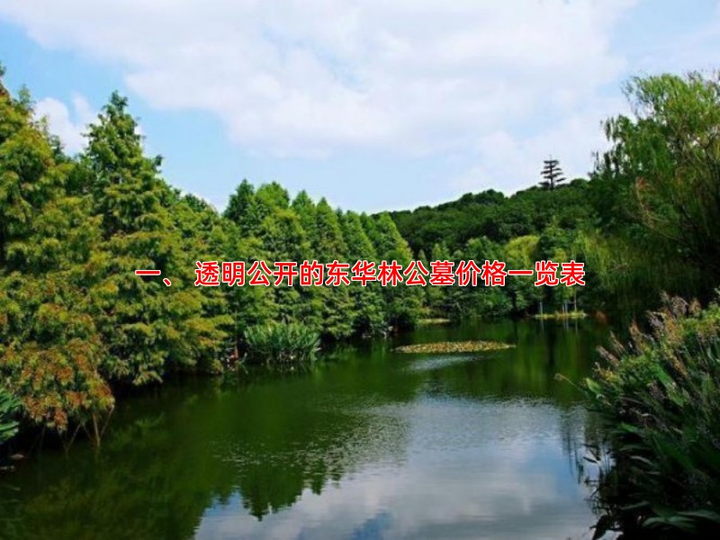 一、 透明公开的东华林公墓价格一览表