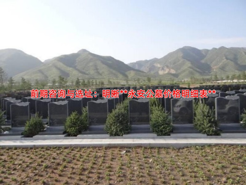 前期咨询与选址：明晰**永安公墓价格明细表**